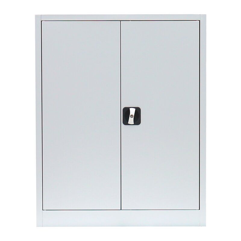 Produktbild ClassiX Flügeltürenschrank, 1000 x 800 x 380 mm, lichtgrau bild 5
