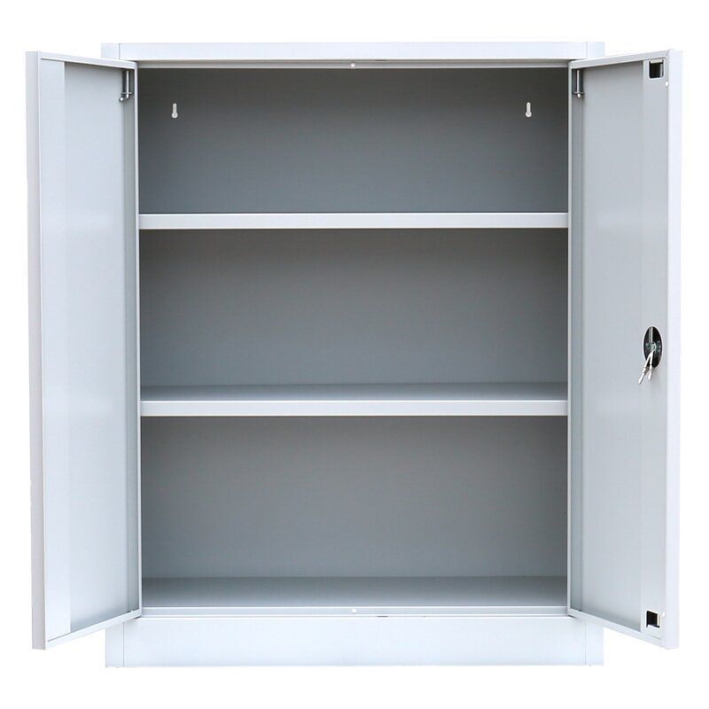 Produktbild ClassiX Flügeltürenschrank, 1000 x 800 x 380 mm, lichtgrau bild 6