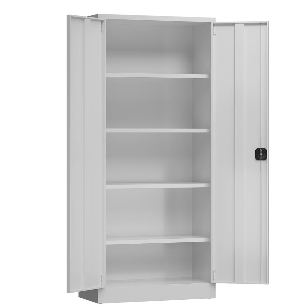 Produktbild ClassiX Flügeltürenschrank, 1800 x 800 x 380 mm, lichtgrau bild 3