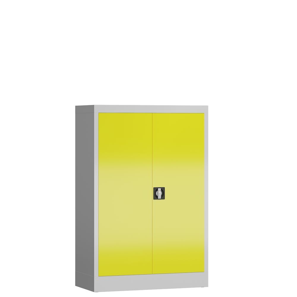 Produktbild Lüllmann ClassiX Flügeltürenschrank Aktenschrank 1200 x 800 x 380 mm lichtgrau zinkgelb