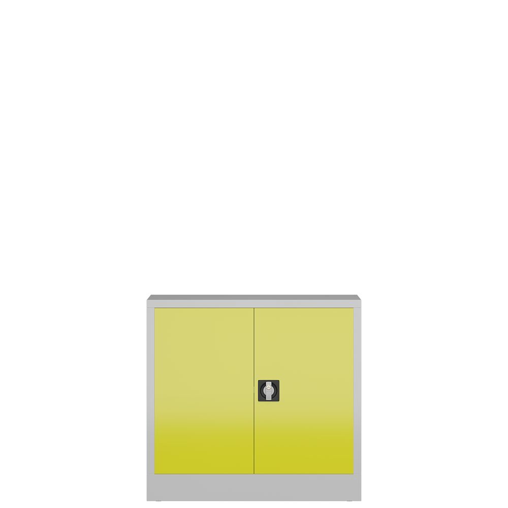Produktbild ClassiX Flügeltürenschrank, 750 x 800 x 380 mm, lichtgrau/zinkgelb bild 3
