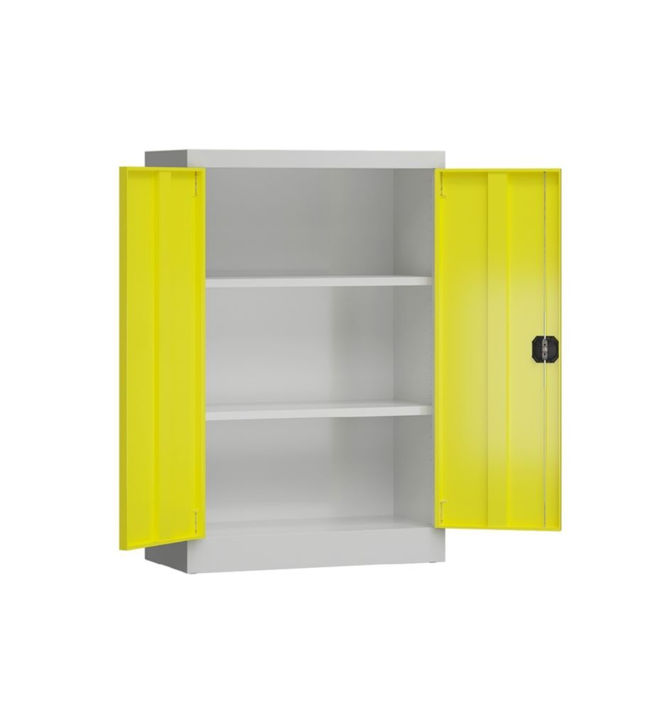 Produktbild ClassiX Flügeltürenschrank, 1200 x 920 x 420 mm, lichtgrau/zinkgelb bild 4