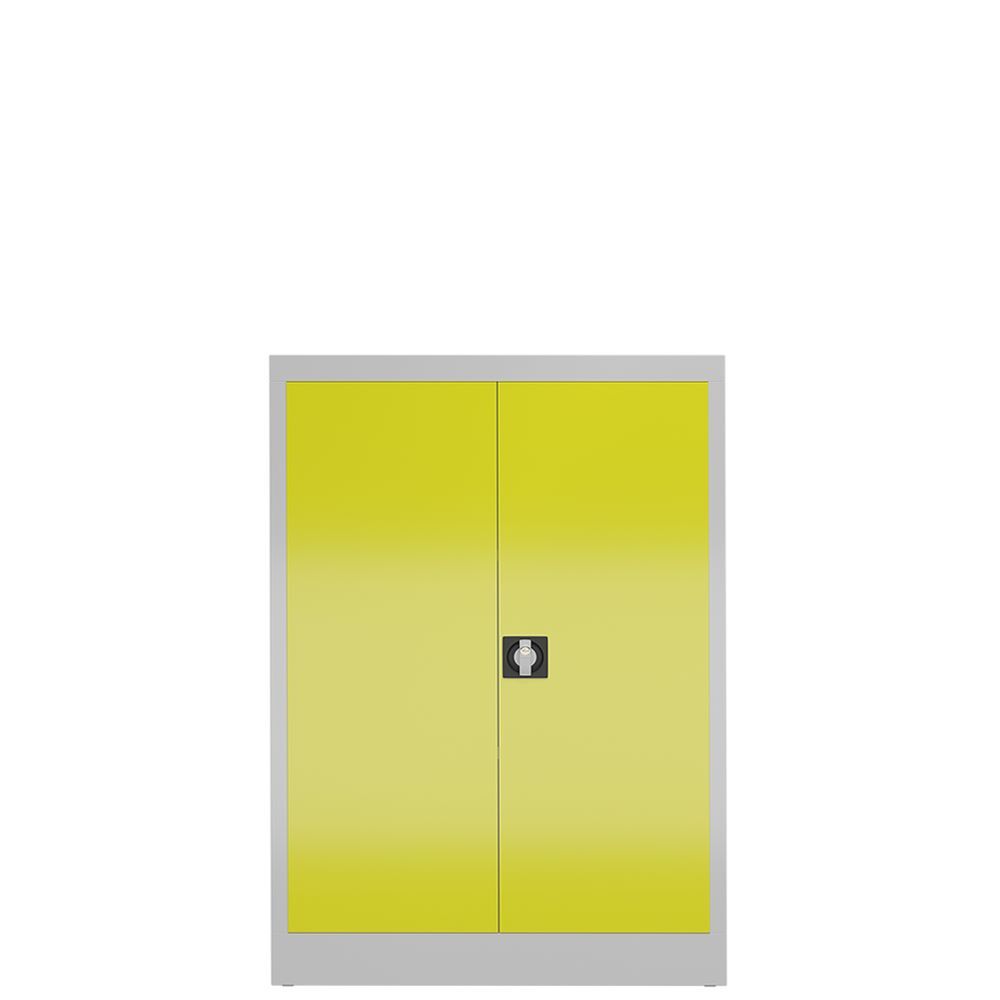Produktbild ClassiX Flügeltürenschrank, 1200 x 920 x 420 mm, lichtgrau/zinkgelb bild 5