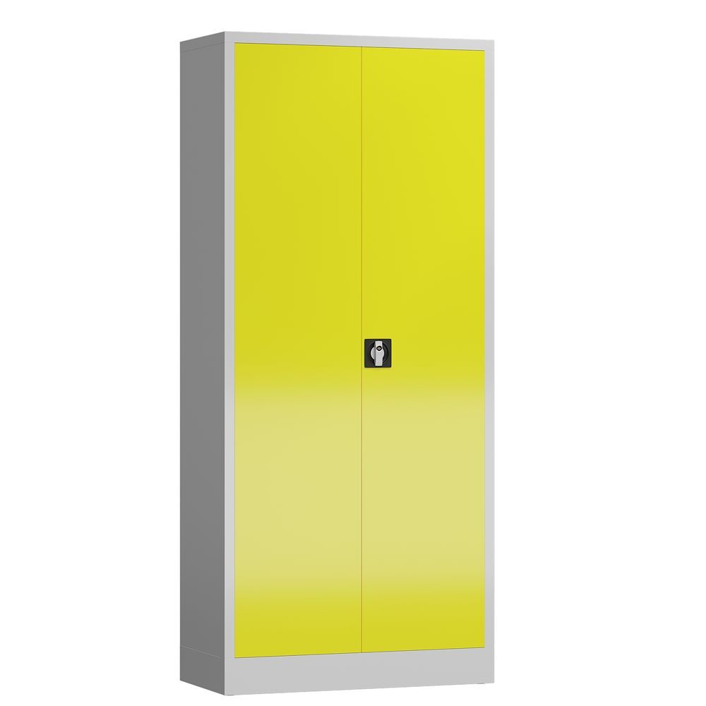 Produktbild Lüllmann ClassiX Flügeltürenschrank Garderobenschrank 1800 mm lichtgrau zinkgelb