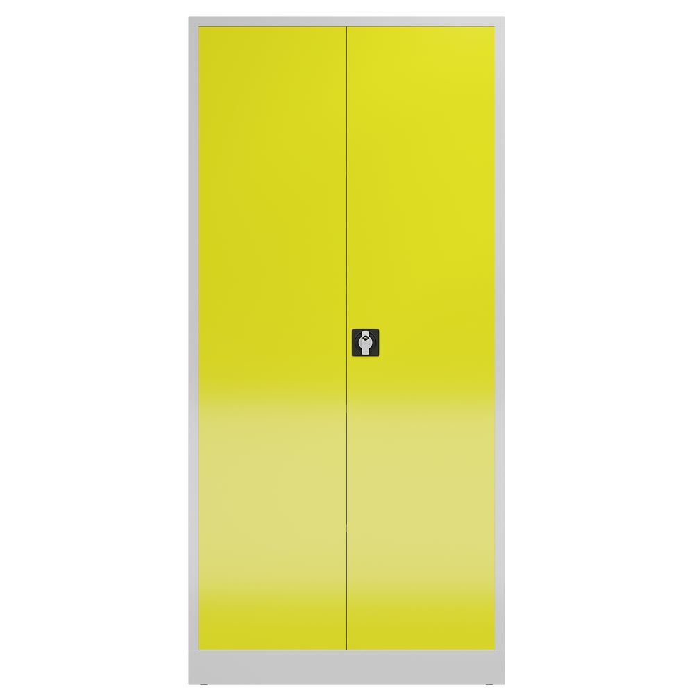 Produktbild ClassiX Flügeltürenschrank, 1945 x 920 x 600 mm, lichtgrau/zinkgelb bild 2