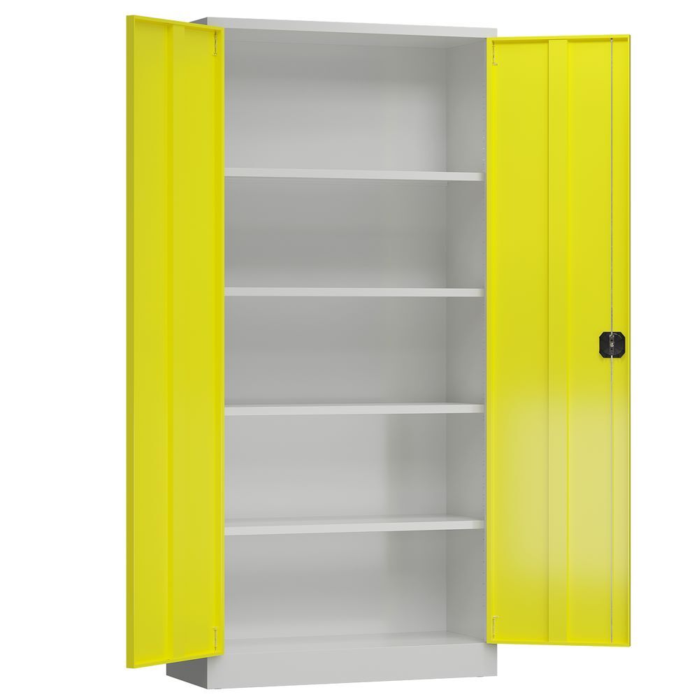 Produktbild ClassiX Flügeltürenschrank, 1945 x 920 x 600 mm, lichtgrau/zinkgelb bild 3