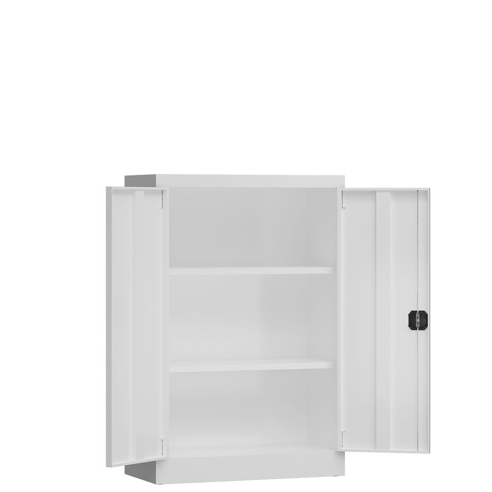 Produktbild ClassiX Flügeltürenschrank, 1200 x 800 x 380 mm, signalweiß bild 3