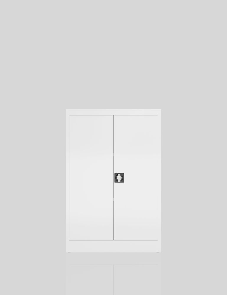 Produktbild ClassiX Flügeltürenschrank, 1200 x 800 x 380 mm, signalweiß bild 4