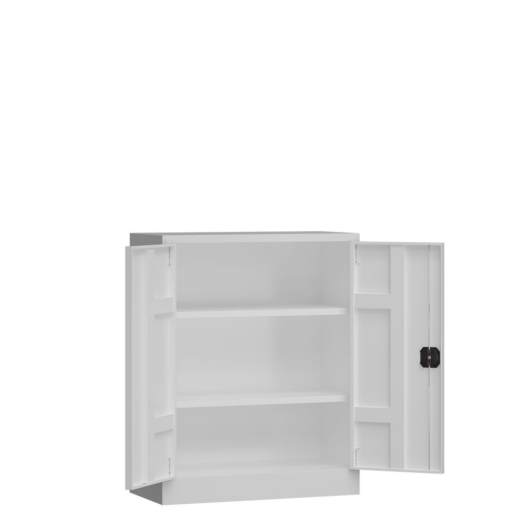 Produktbild ClassiX Flügeltürenschrank, 1000 x 800 x 380 mm, signalweiß bild 2