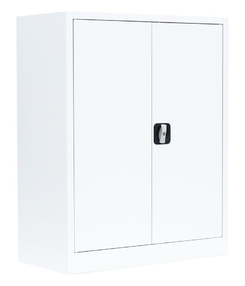 Produktbild ClassiX Flügeltürenschrank, 1000 x 800 x 380 mm, signalweiß bild 4