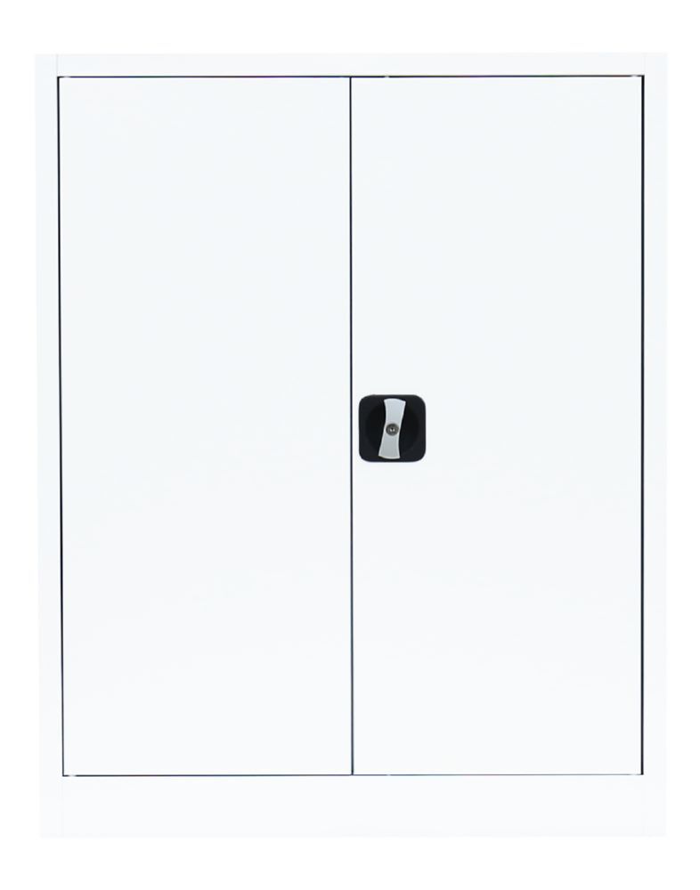 Produktbild ClassiX Flügeltürenschrank, 1000 x 800 x 380 mm, signalweiß bild 5