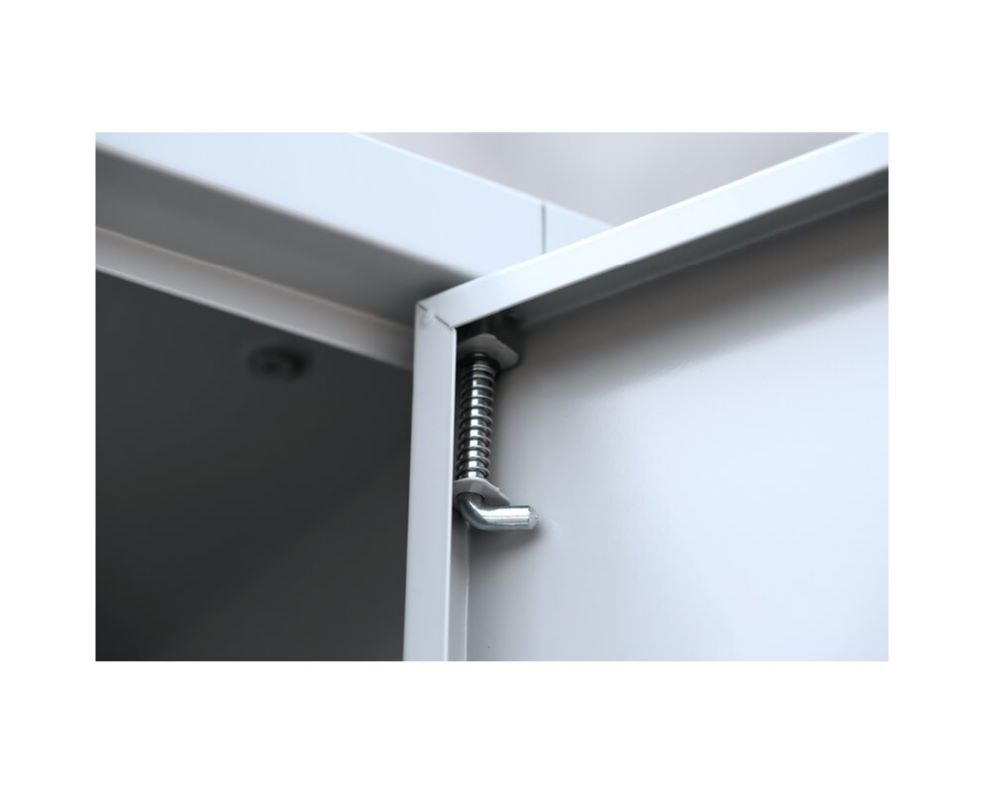 Produktbild ClassiX Flügeltürenschrank, 1000 x 800 x 380 mm, signalweiß bild 6