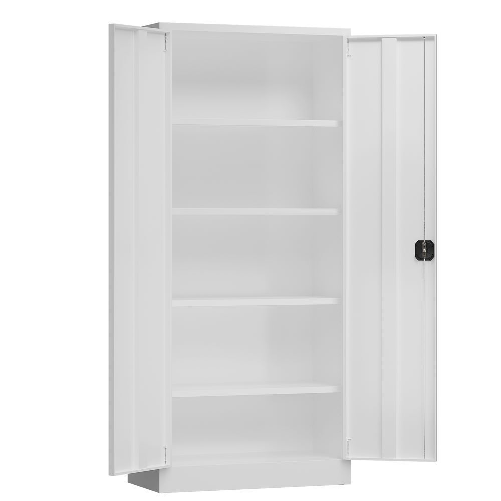 Produktbild ClassiX Flügeltürenschrank, 1800 x 800 x 380 mm, signalweiß bild 3