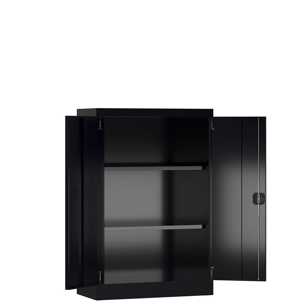 Produktbild ClassiX Flügeltürenschrank, 1200 x 800 x 380 mm, tiefschwarz bild 2