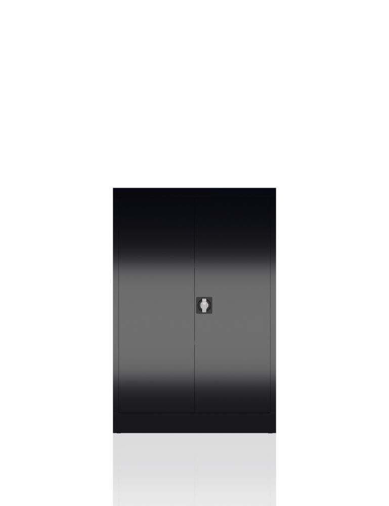 Produktbild ClassiX Flügeltürenschrank, 1200 x 800 x 380 mm, tiefschwarz bild 4
