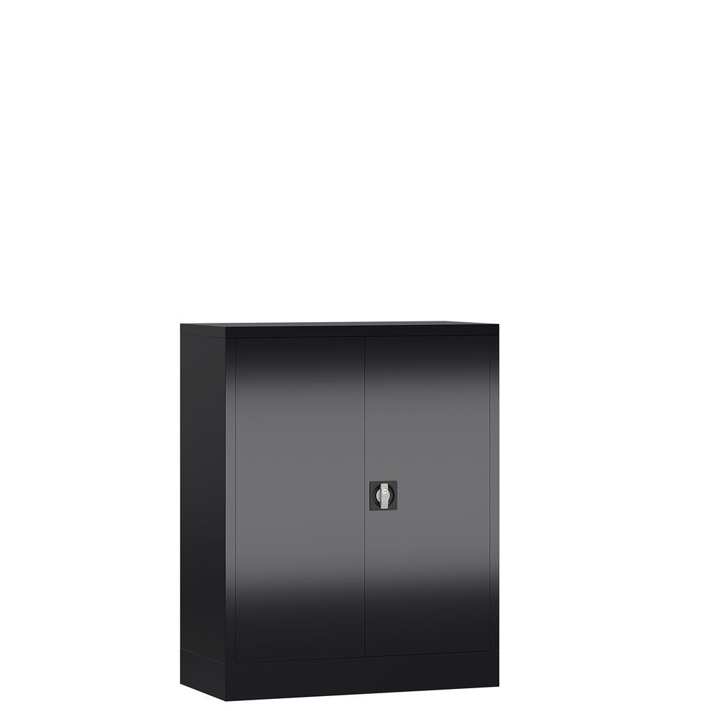 Produktbild Lüllmann ClassiX Flügeltürenschrank Aktenschrank 1000 x 800 x 380 mm tiefschwarz