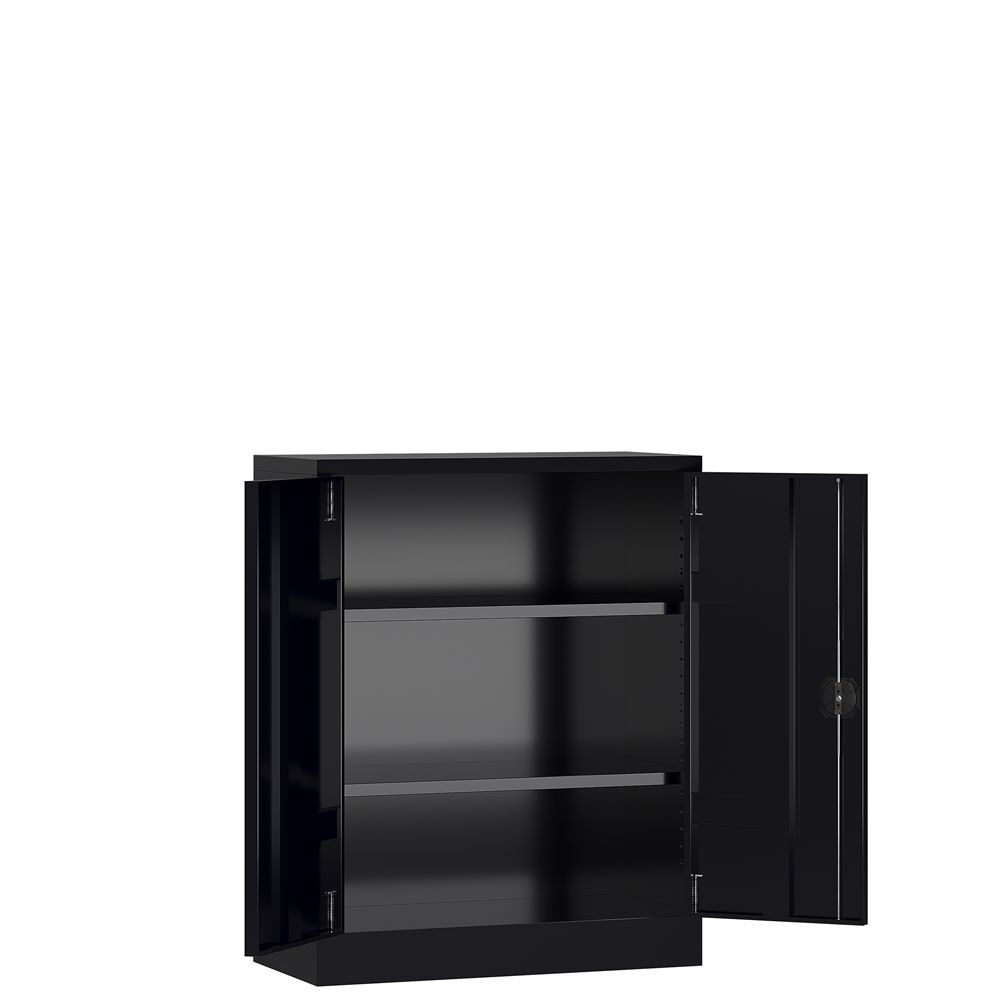 Produktbild ClassiX Flügeltürenschrank, 1000 x 800 x 380 mm, tiefschwarz bild 2