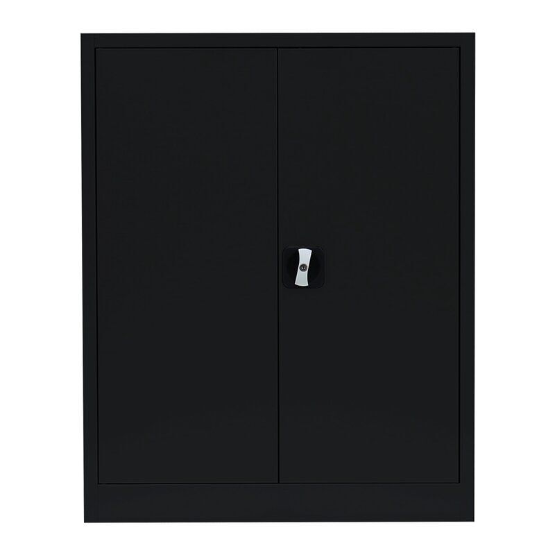 Produktbild ClassiX Flügeltürenschrank, 1000 x 800 x 380 mm, tiefschwarz bild 5