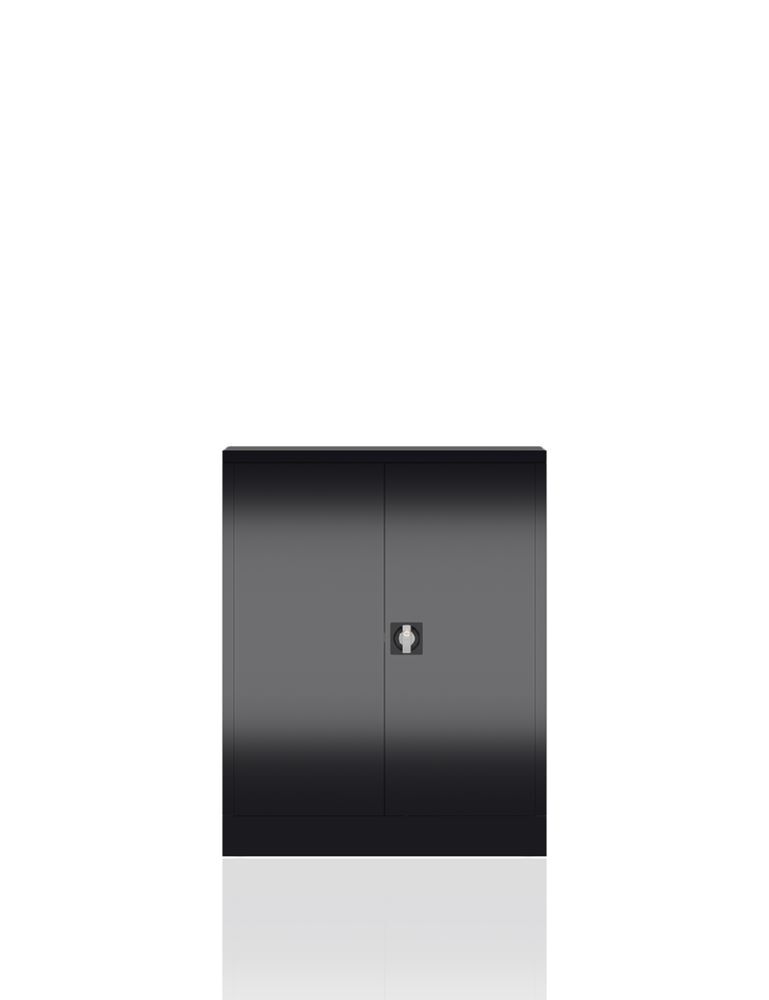 Produktbild ClassiX Flügeltürenschrank, 1000 x 800 x 380 mm, tiefschwarz bild 6