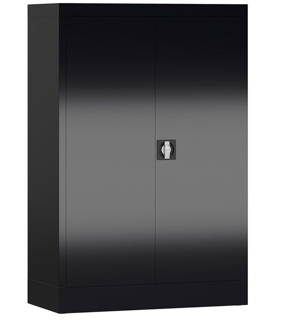 Produktbild Lüllmann ClassiX Flügeltürenschrank Schliessfachschrank 1200 x 920 x 420 mm tiefschwarz