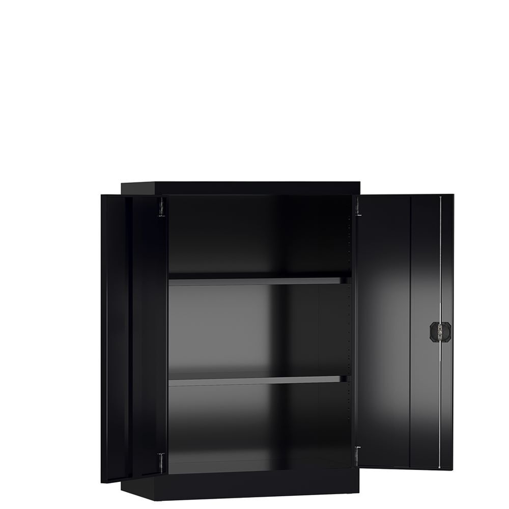 Produktbild ClassiX Flügeltürenschrank, 1200 x 920 x 420 mm, tiefschwarz bild 2