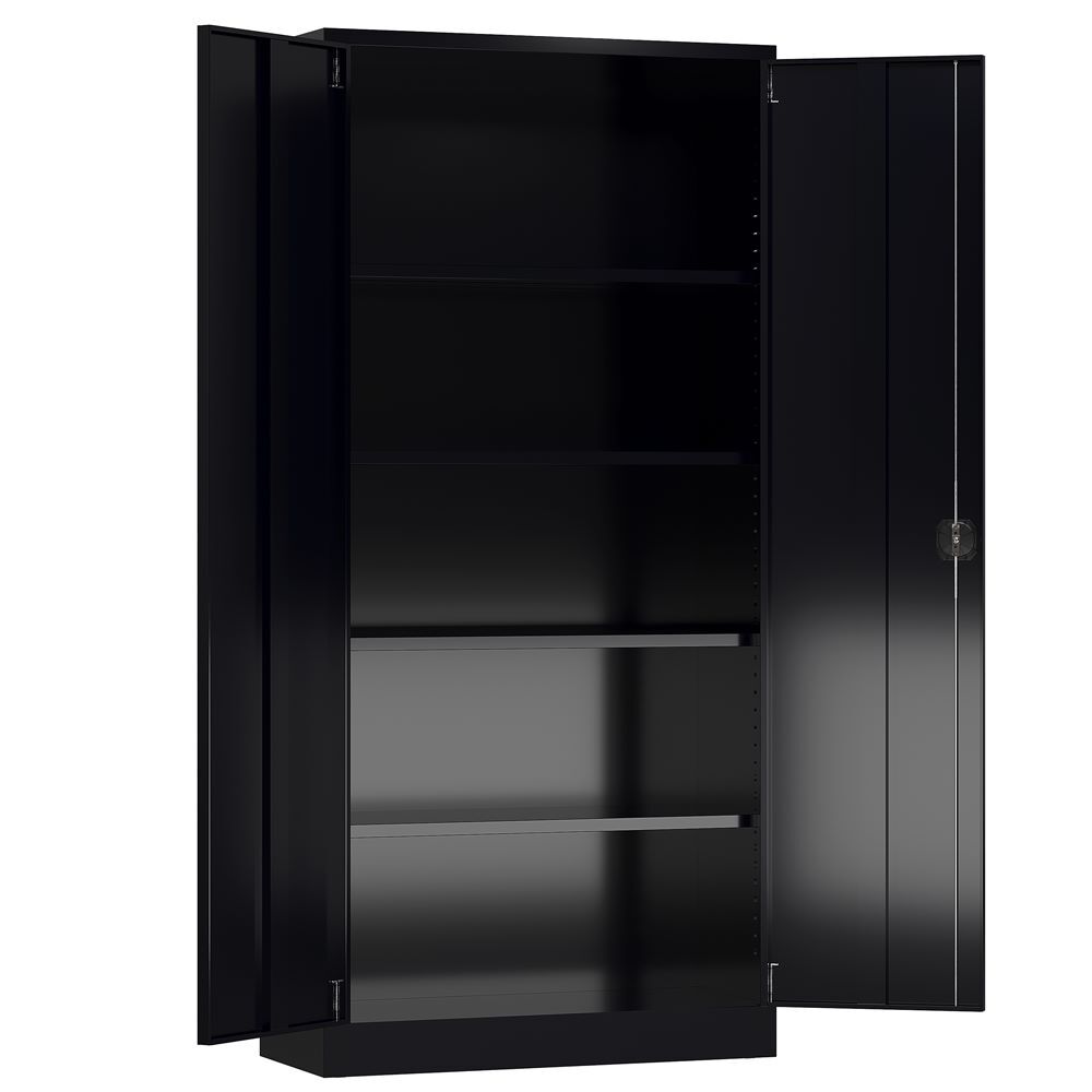 Produktbild ClassiX Flügeltürenschrank, 1945 x 920 x 420 mm, tiefschwarz bild 3