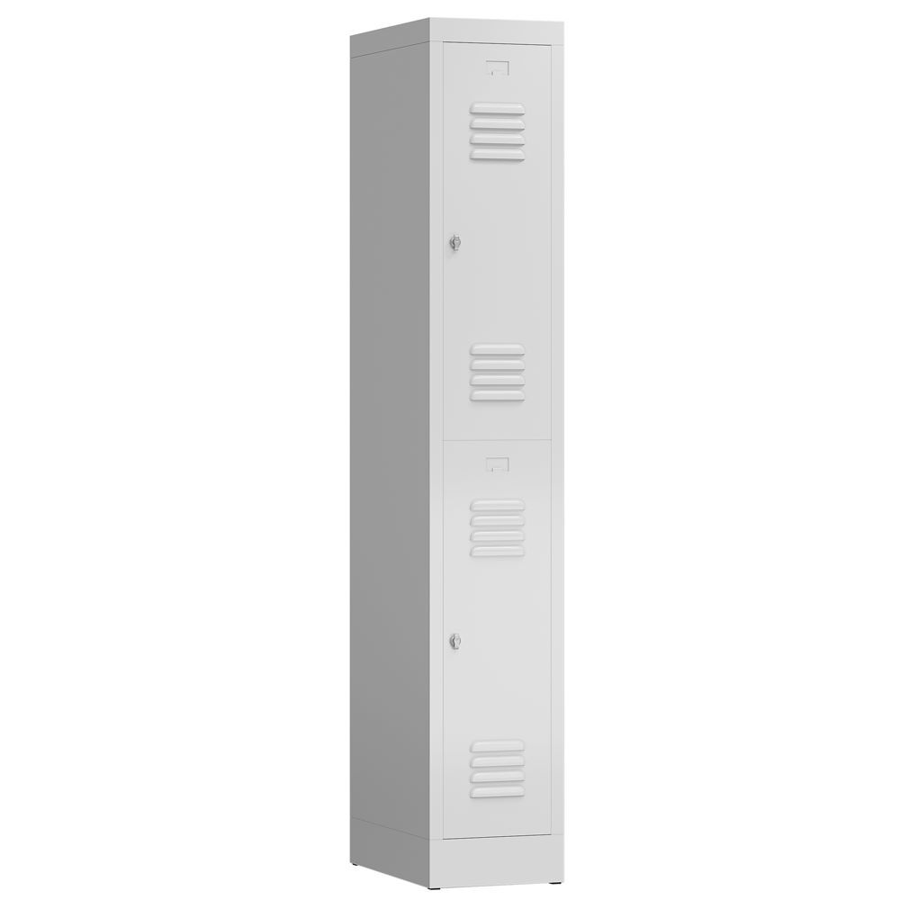 Produktbild Lüllmann ClassiX Garderobenschrank 1 Abteil doppelstöckig 1800 x 310 x 500 mm lichtgrau