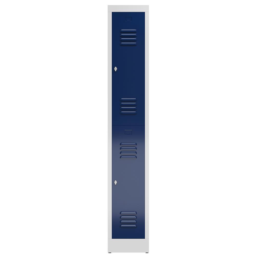 Produktbild ClassiX Garderobenschrank, 1 Abteil doppelstöckig, 1800 x 310 x 500 mm, lichtgra bild 2