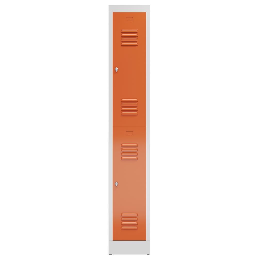 Produktbild ClassiX Garderobenschrank, 1 Abteil doppelstöckig, 1800 x 310 x 500 mm, lichtgra bild 2