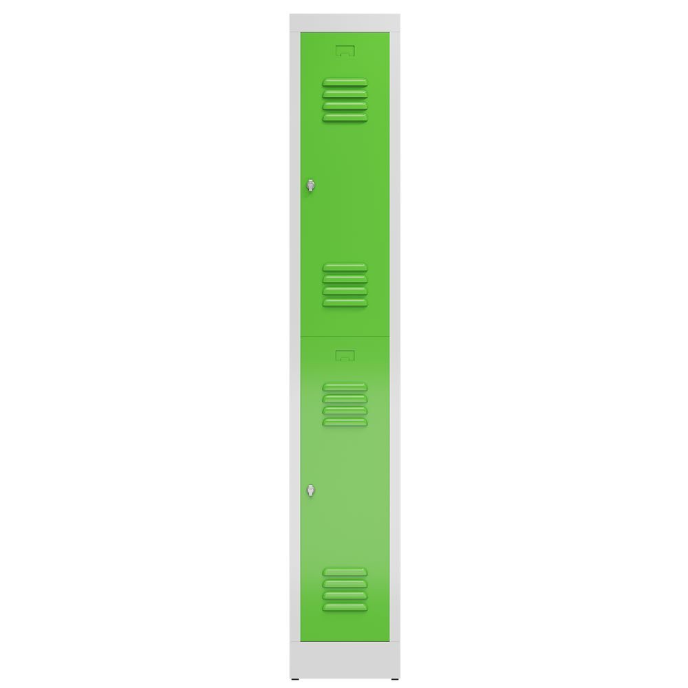 Produktbild ClassiX Garderobenschrank, 1 Abteil doppelstöckig, 1800 x 310 x 500 mm, lichtgra bild 2