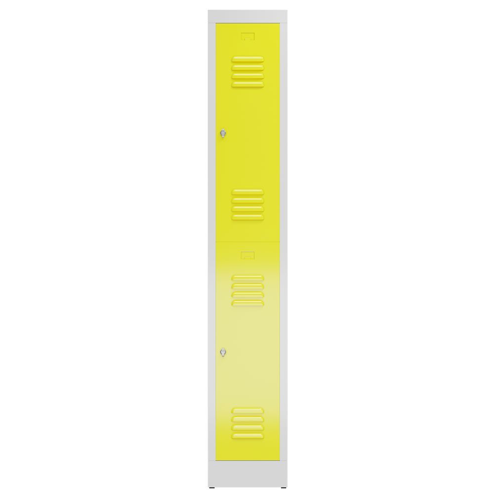Produktbild ClassiX Garderobenschrank, 1 Abteil doppelstöckig, 1800 x 310 x 500 mm, lichtgra bild 2
