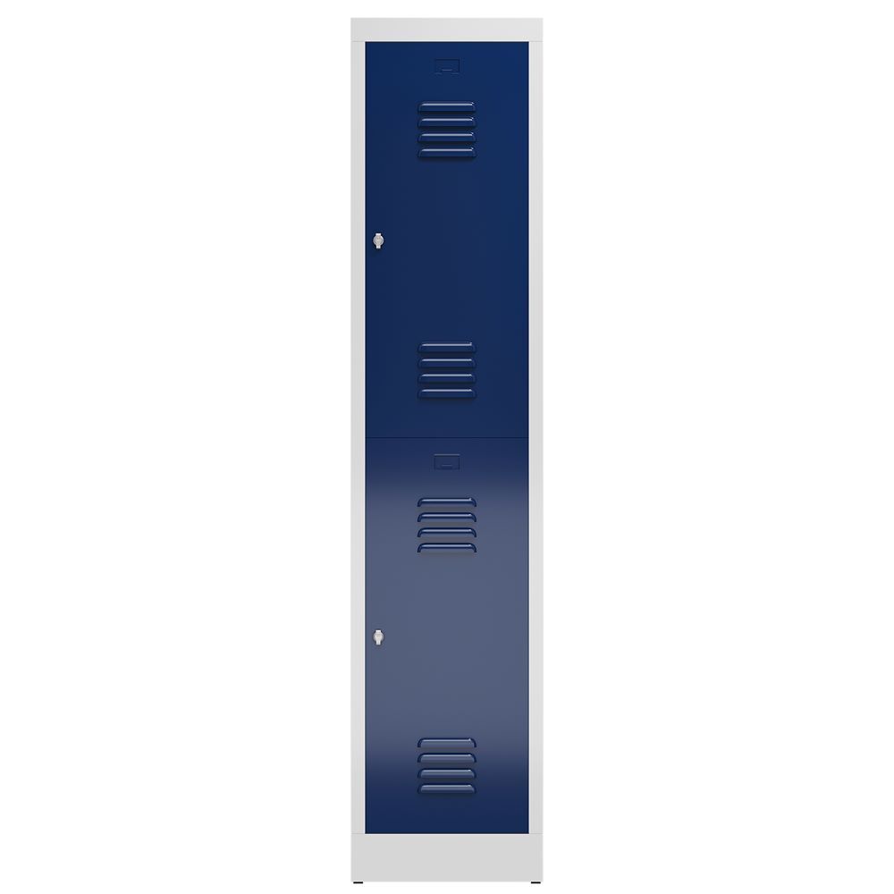 Produktbild Lüllmann ClassiX Garderobenschrank Fächerschrank 1 Abteil lichtgrau enzianblau
