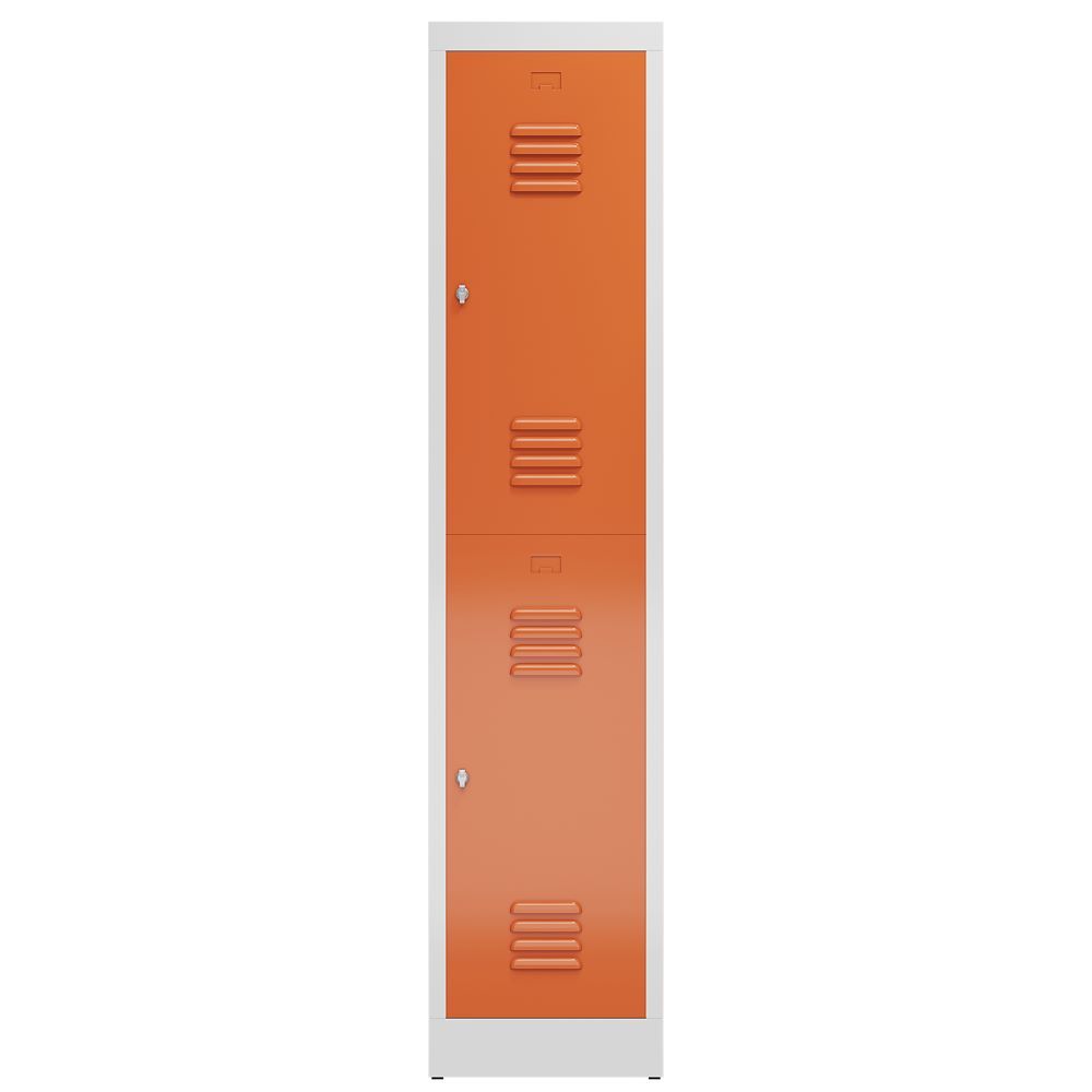 Produktbild ClassiX Garderobenschrank, 1 Abteil doppelstöckig, 1800 x 415 x 500 mm, lichtgra bild 2