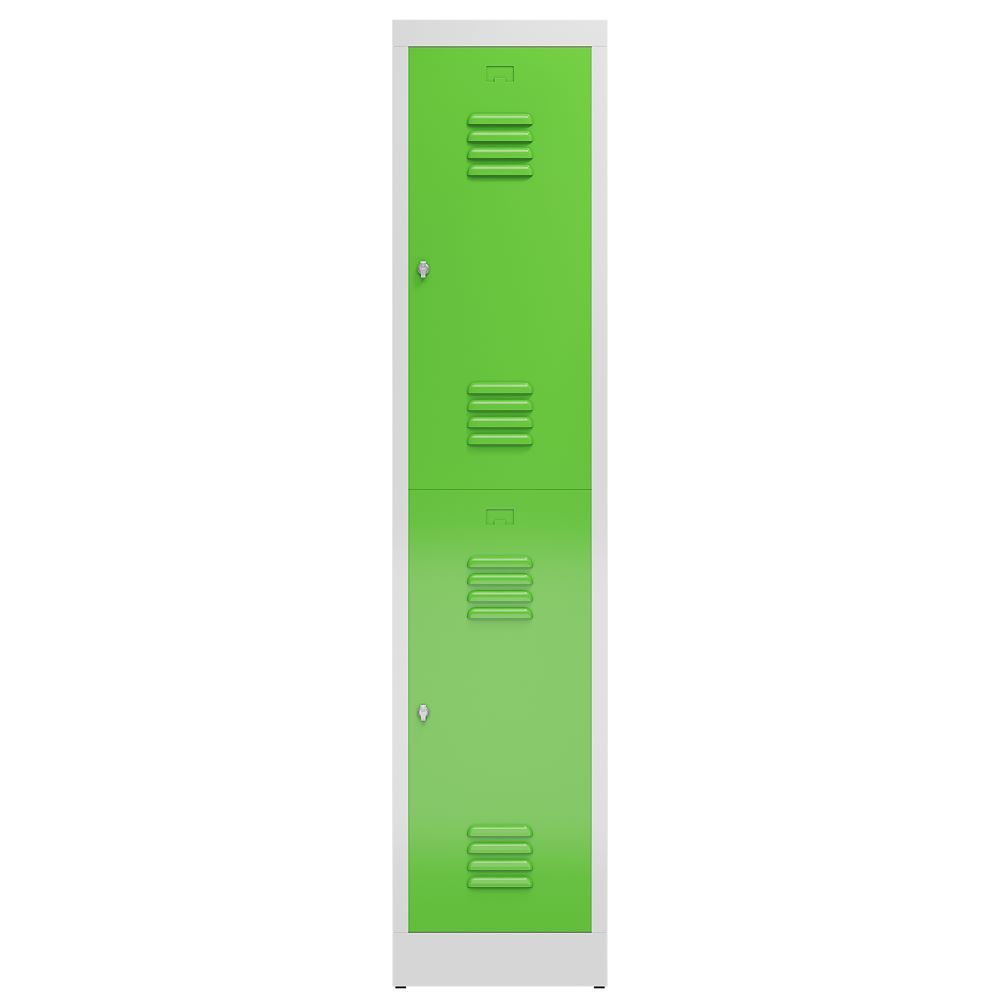 Produktbild ClassiX Garderobenschrank, 1 Abteil doppelstöckig, 1800 x 415 x 500 mm, lichtgra bild 2
