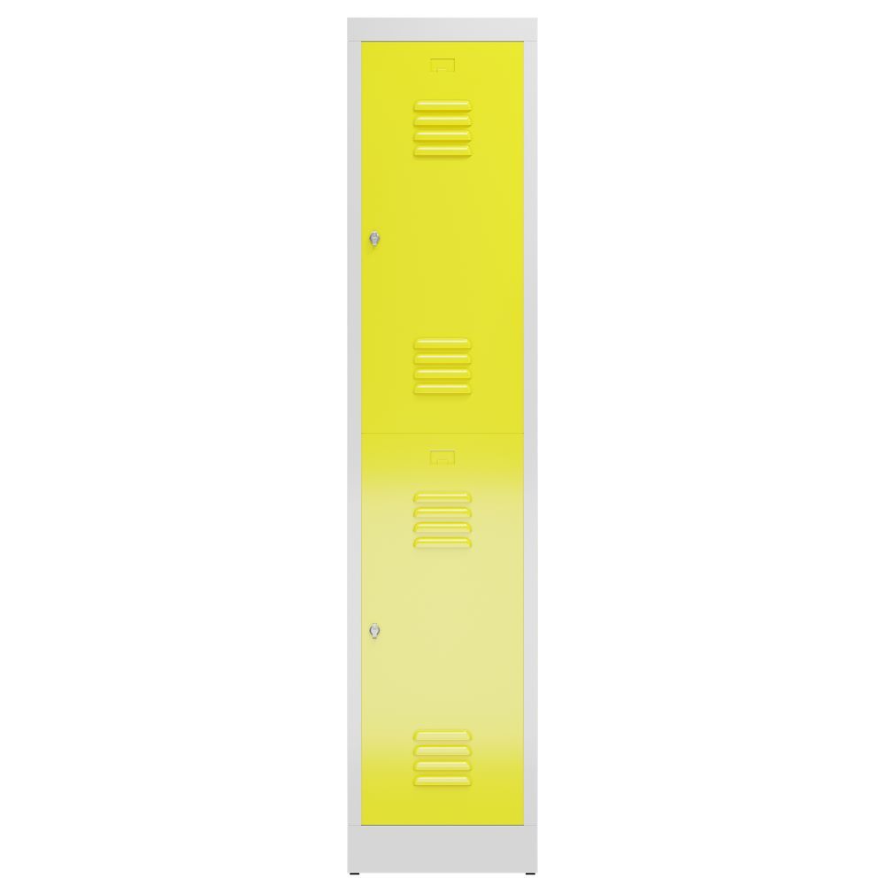 Produktbild ClassiX Garderobenschrank, 1 Abteil doppelstöckig, 1800 x 415 x 500 mm, lichtgra bild 2