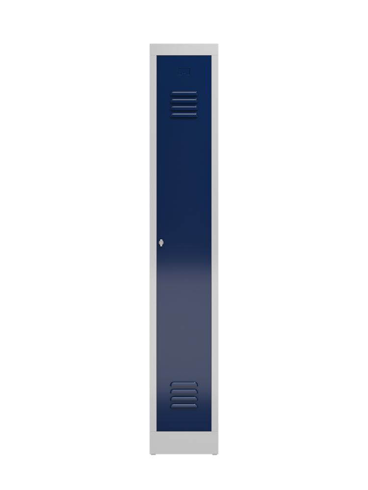 Produktbild Lüllmann ClassiX Garderobenschrank Schließfachschrank 1 Abteil lichtgrau enzianblau
