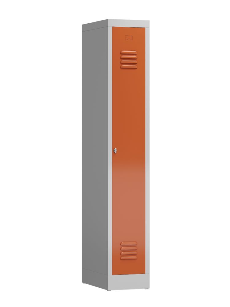 Produktbild ClassiX Garderobenschrank, 1 Abteil, 1800 x 310 x 500 mm, lichtgrau/feuerrot bild 2