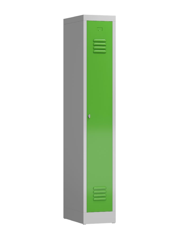 Produktbild ClassiX Garderobenschrank, 1 Abteil, 1800 x 310 x 500 mm, lichtgrau/gelbgrün bild 2