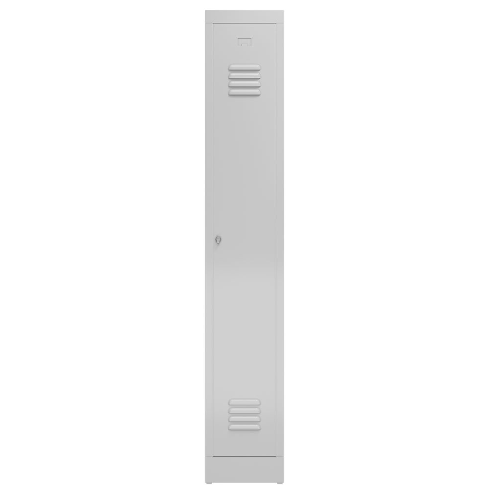Produktbild ClassiX Garderobenschrank, 1 Abteil, 1800 x 310 x 500 mm, lichtgrau bild 2