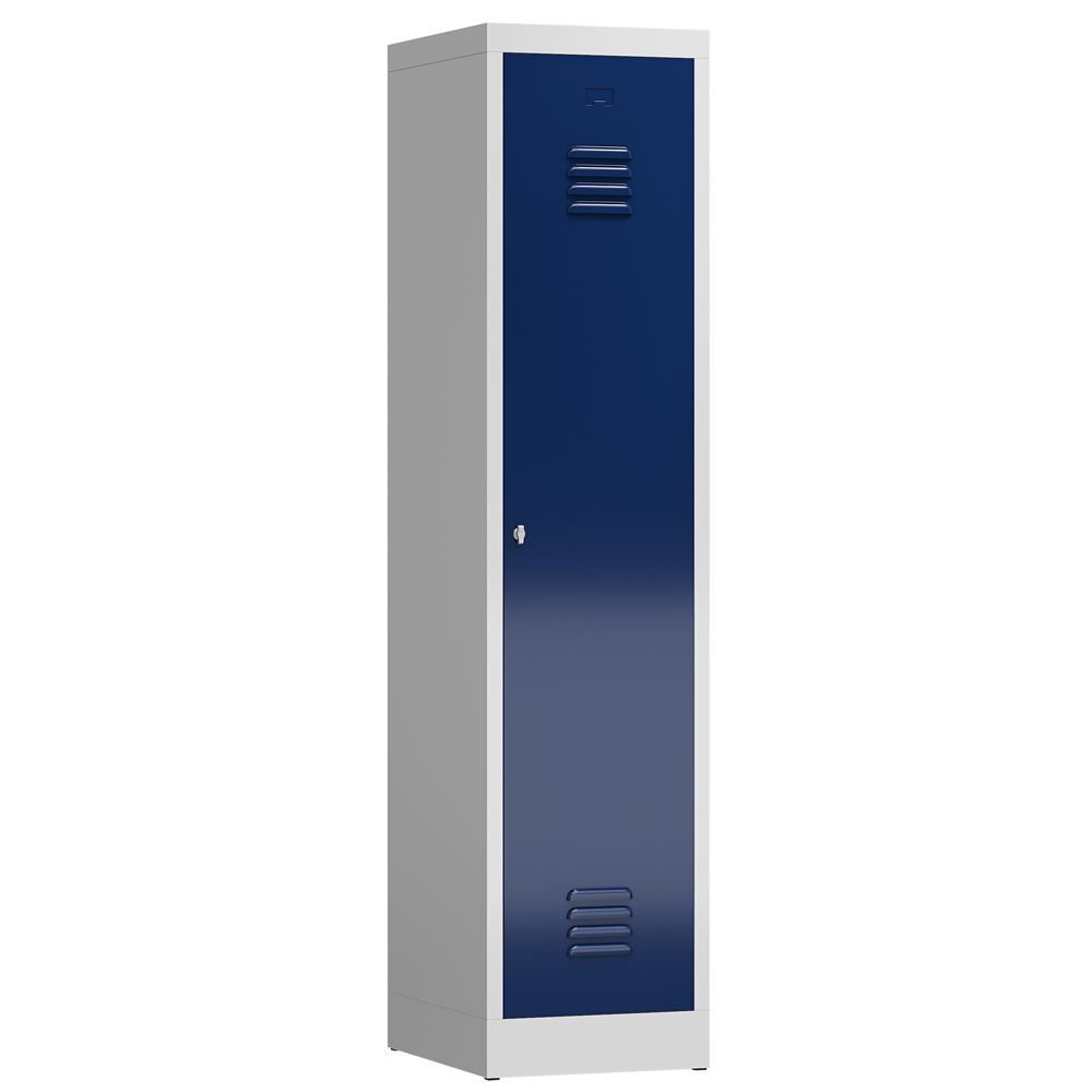 Produktbild Lüllmann ClassiX Garderobenschrank Spindschrank 1 Abteil lichtgrau enzianblau