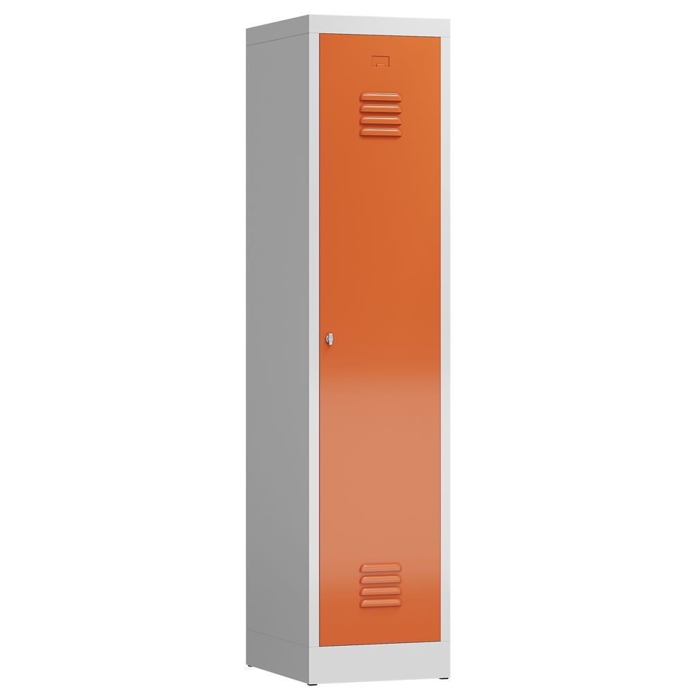 Produktbild Lüllmann ClassiX Garderobenschrank Spindschrank 1 Abteil lichtgrau feuerrot