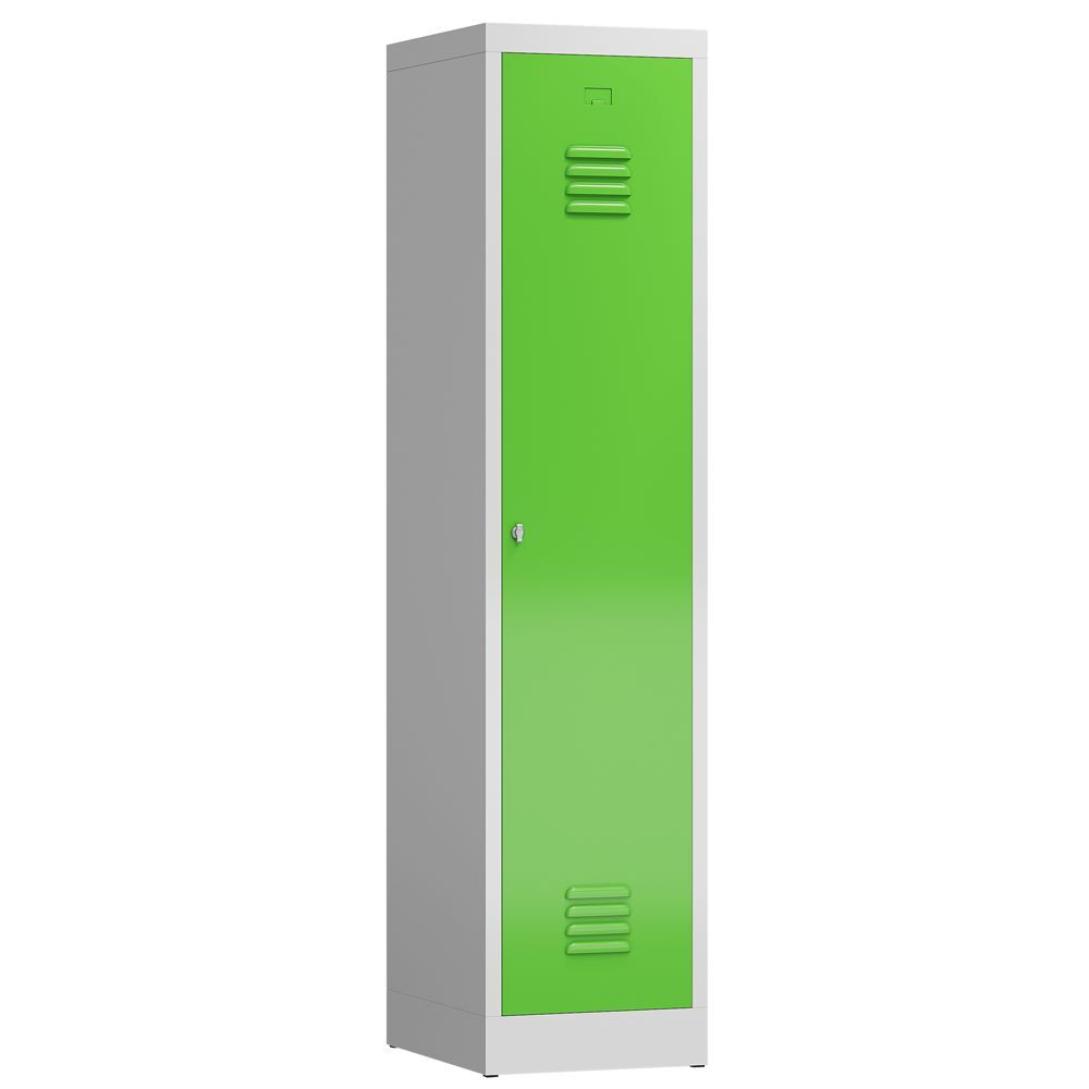 Produktbild Lüllmann ClassiX Garderobenschrank Spindschrank 1 Abteil lichtgrau gelbgrün