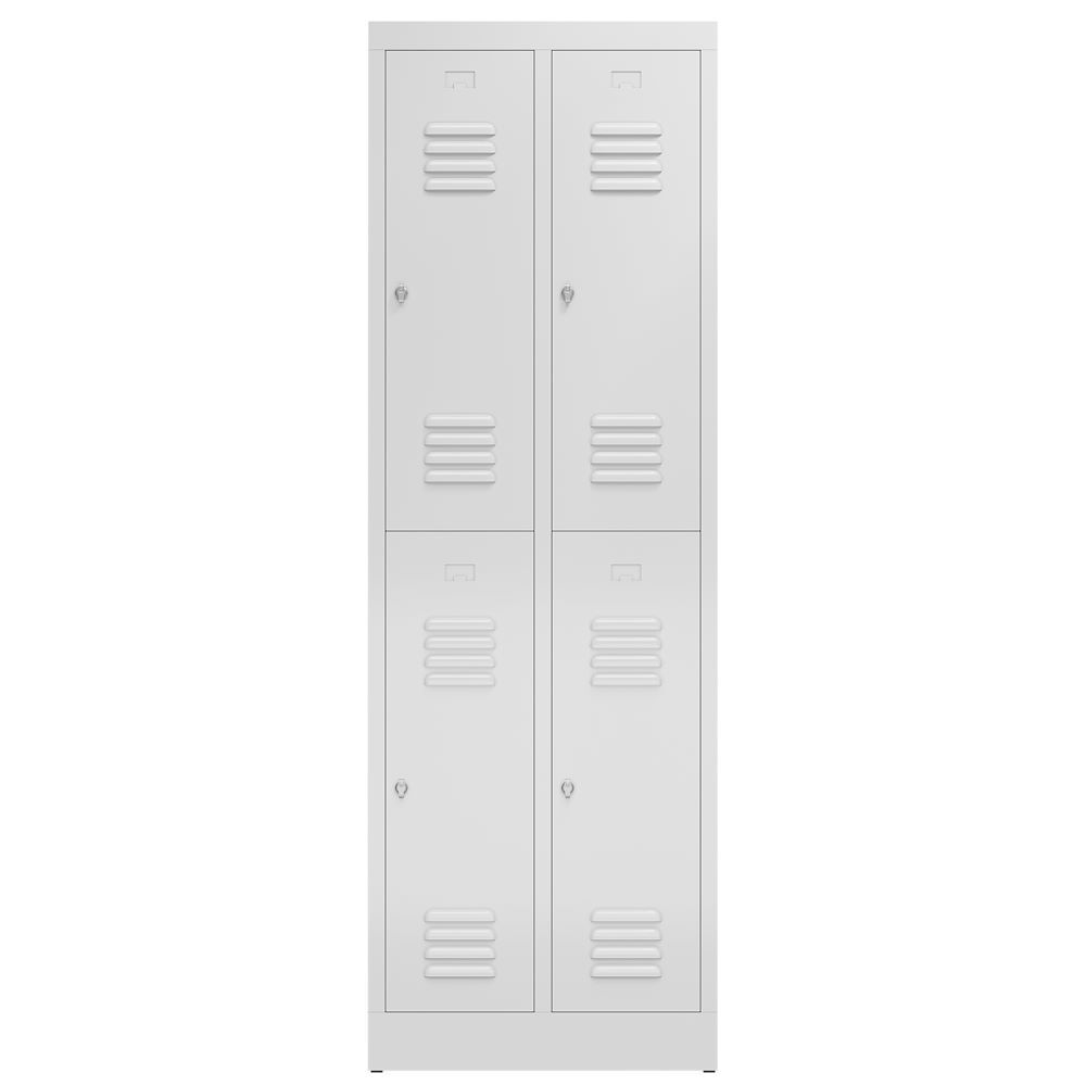 Produktbild ClassiX Garderobenschrank, 2 Abteile doppelstöckig, 1800 x 590 x 500 mm, lichtgr bild 2