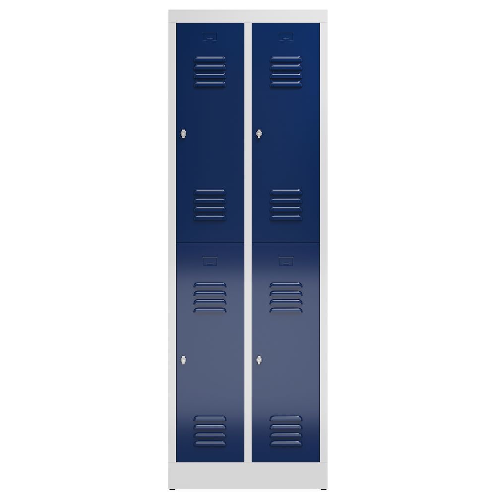 Produktbild ClassiX Garderobenschrank, 2 Abteile doppelstöckig, 1800 x 590 x 500 mm, lichtgr bild 2