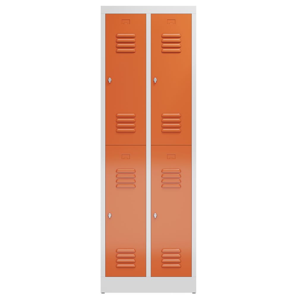 Produktbild ClassiX Garderobenschrank, 2 Abteile doppelstöckig, 1800 x 590 x 500 mm, lichtgr bild 2
