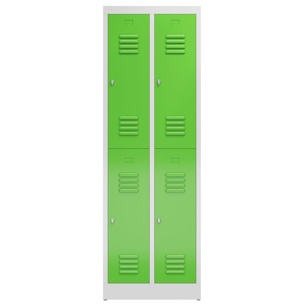 Produktbild ClassiX Garderobenschrank, 2 Abteile doppelstöckig, 1800 x 590 x 500 mm, lichtgr bild 2