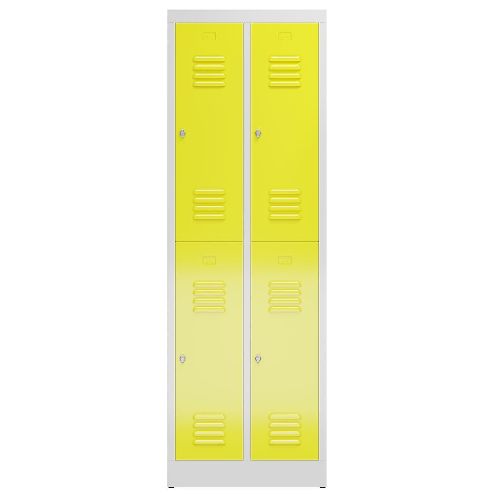 Produktbild ClassiX Garderobenschrank, 2 Abteile doppelstöckig, 1800 x 590 x 500 mm, lichtgr bild 2