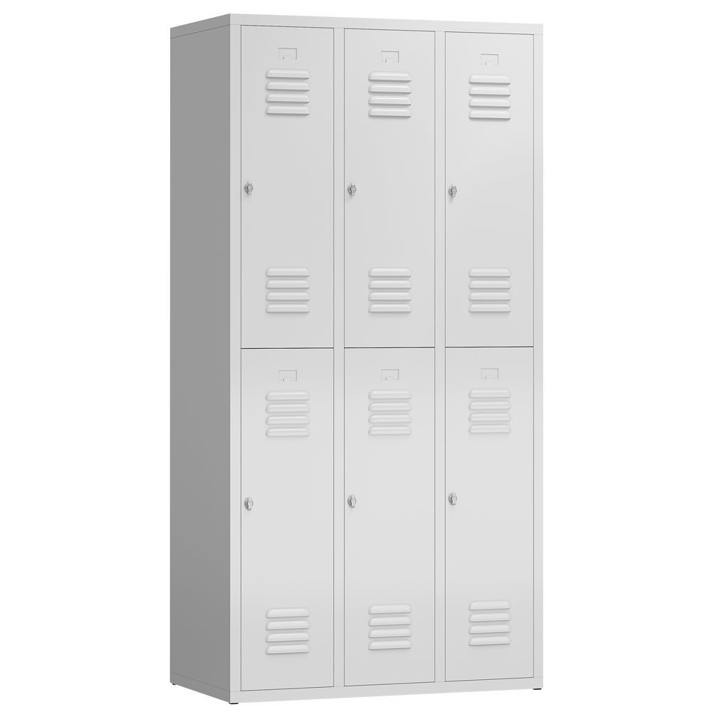Produktbild Lüllmann ClassiX Garderoben Schliessfachschrank 3 Abteile doppelstöckig lichtgrau