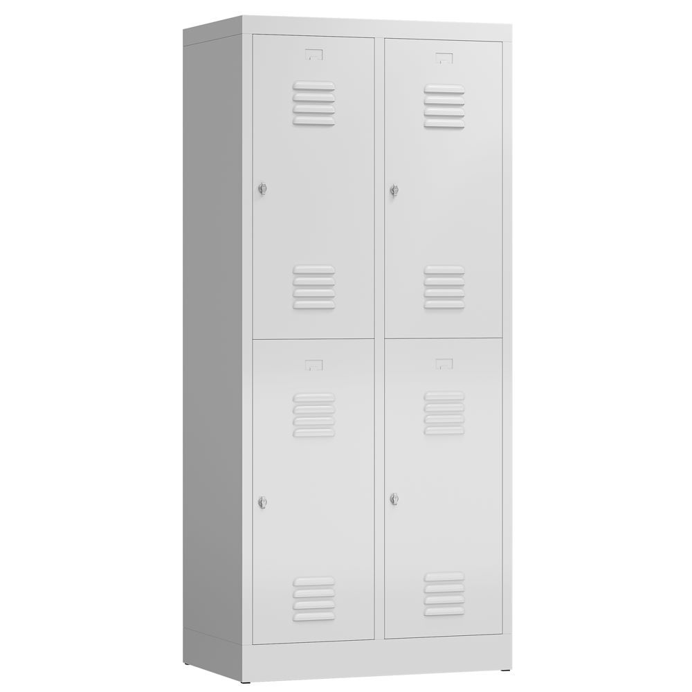 Produktbild Lüllmann ClassiX Fächerschrank Schließfachschrank 2 Abteile 1800 mm lichtgrau