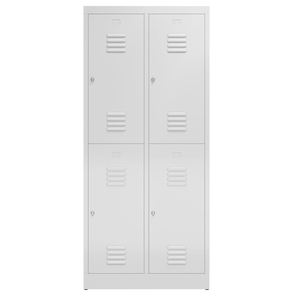 Produktbild ClassiX Garderobenschrank, 2 Abteile doppelstöckig, 1800 x 800 x 500 mm, lichtgr bild 2
